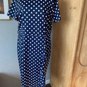 Navy Polka Dot Dress